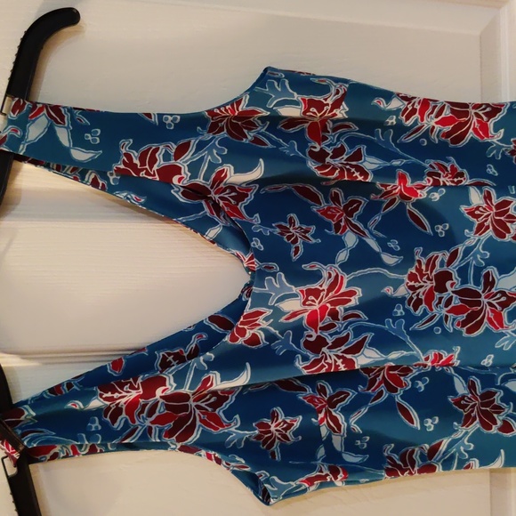 La Belle Juniors Turquoise Floral Sleeveless Dress Size 5 - Picture 3 of 5